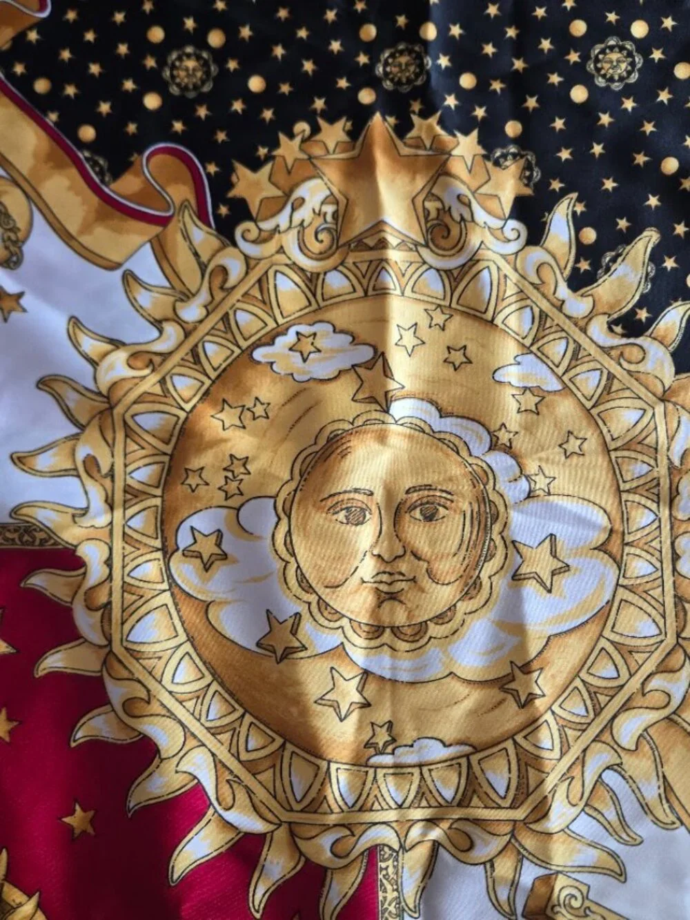 Celestial Sun Moon Zodiac Satin Feel Square Scarf